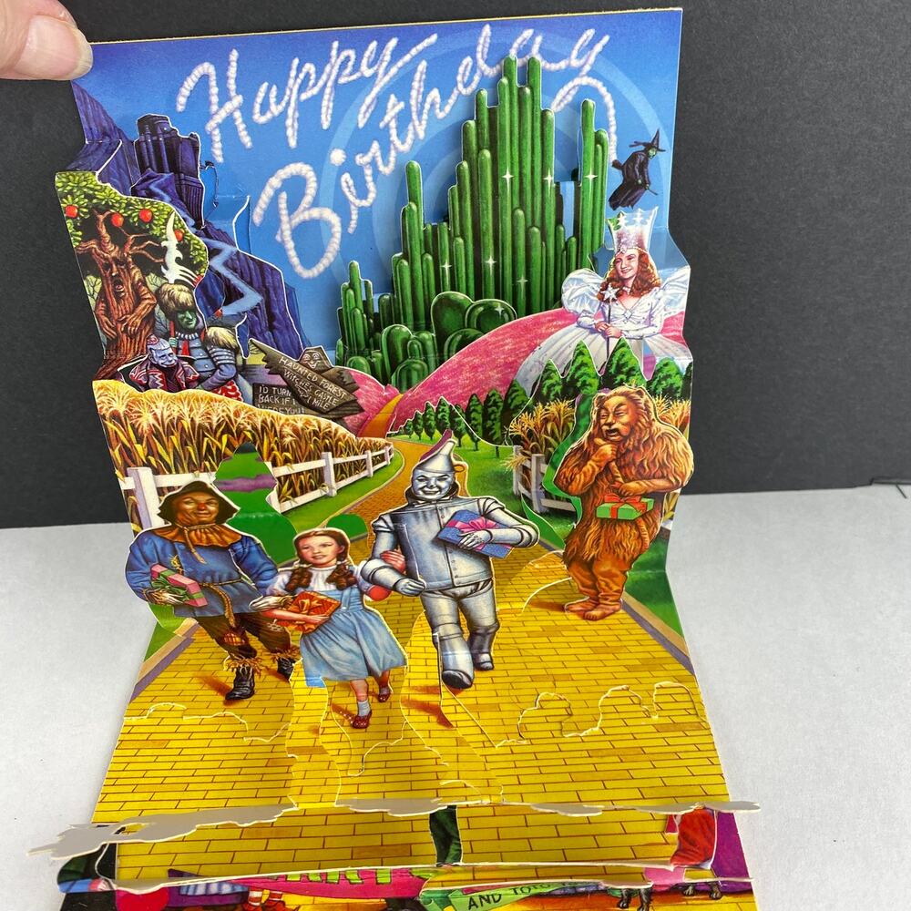Vintage Wizard of Oz Pop Shots 3D Pop-Up Birthday Cards Lot of 2